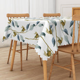 Lofaris Simple Autumn Leaves Tablecloth in Dark Colors for Moody Fall and Thanksgiving Dining Table Decor